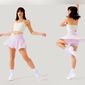 Popflex crisscross hourglass twirl skort skirt shorts orchid ice pink purple